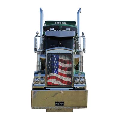 GrilleAdz Old Glory Mesh Bug Screen for Kenworth W900B with Turnbuckle Hardware Installation Kit
