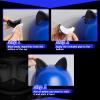 Lewtemi 4 Pairs Helmet Devil Horns Motorcycle Helmet Accessories Cat Ears Devil Wings Horns with Adhesive Suction Cup Ski Bike Accessories for Women Men, Black view 4