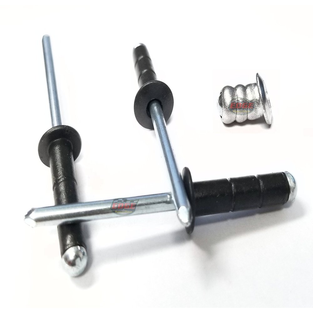 Flat Black 3/16" Aluminum Small Head with Steel Mandrel Multi Grip Pop Rivets Fasteners .275 - .598 Grip Range