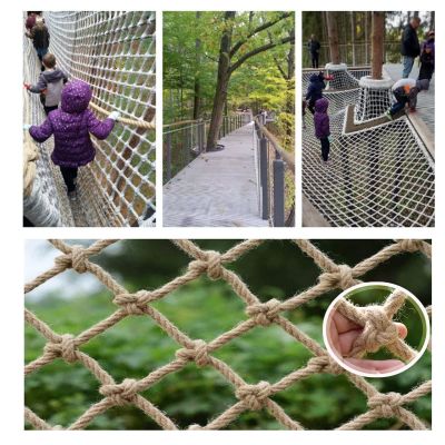 Hynet Rope Net Hemp Net Rope Ladder Truck Trailer Heavy Duty Netting Climbing Cargo Net Railing Safety Net Treehouse Fence Net Outdoor Hammock Balcony Protection Net (Size : 1 * 6m(3 * 20ft))