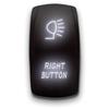Right Button - White - Laser Etched Toggle Switch 20A 12V - Vertical Rocker Switch 5-Pin DPST view 1