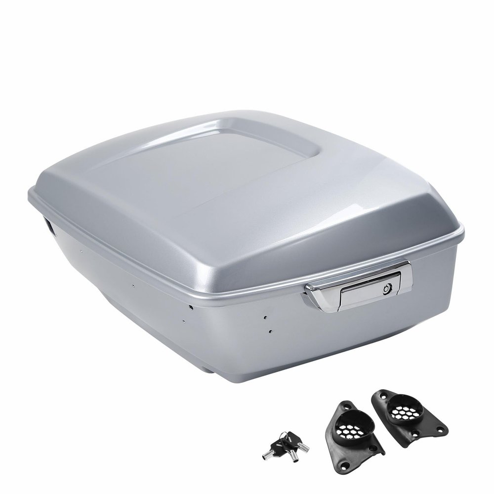 HR3 Barracuda Silver King Tour Trunk w/Speaker Cut Outs Compatible with 2020 Ultra Limited FLHTK Fit for 2014-later Harley Touring Road King Road Glide Street Glide Electra Glide
