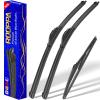 3 wipers Replacement for 2019-2022 2023 2024 2025 Toyota rav4/2006-2015 Mazda 5, Windshield Wiper Blades Original Equipment Replacement - 26"/16"/12" (Set of 3) U/J HOOK view 1