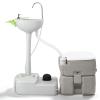 Outvita Portable Sink and Toilet Combo, 5 Gallon Hand Washing Station & 5.3 gallon Flushing Toilet, Detachable Wastewater Recycled Perfect for Outdoor Camping RV Travel Boat view 1