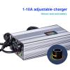 1-10A Adjustable Charger 54.6V 58.V 84V 73V 16S 67.2V 5A 42v 43.8V 14S 58.8V 8A li ion 72V 88.2V 10A 48V 5A 36V 8A Charger (Color : 20S 73V lifepo4, Socket Standard : 1-10A Adjustable) view 2