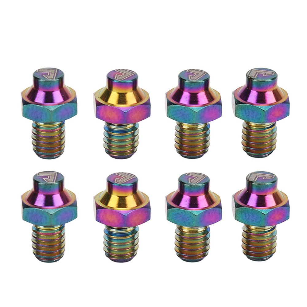 Universal Pedal Screw,8Pcs Alloy Anti Slip M4x5mm Mountain Pedal Screws Pins Studs (Dazzling)