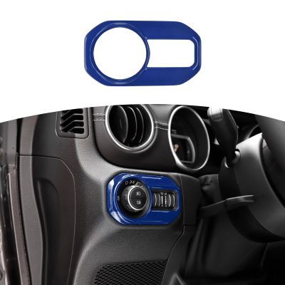 RT-TCZ for Jeep JL Headlight Switch Button Trim Cover Blue for Jeep Wrangler JL JLU 2018 up for Gladiator JT 2020 up Blue Interior Accessories