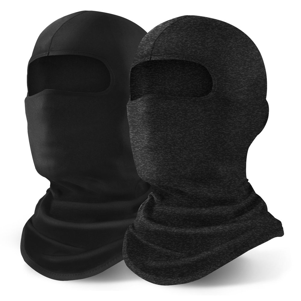 YESLIFE 2 Pieces Balaclava Ski Mask for Men and Women, Summer Face Mask for Motorcycle Helmets, Dirt Bike Accessories Neck Gaiter, Bandanas (Snowflake Grey+Black