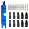 Presta Valve Core Bike Kit - 21 Pieces, Stem Removal Tool, Brass Valve Cores and Stem Caps view 1