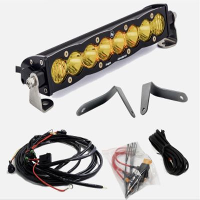 Baja Designs S8 10-Inch LED Bar Shock Mount Light Kit for Can-Am Maverick X3 2017-22 UTV (Driving/Combo; Amber Lens)