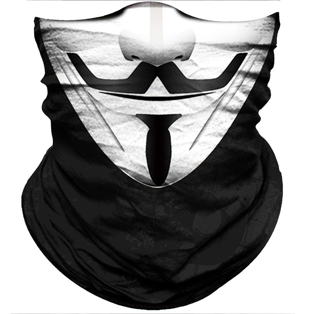 Obacle Skull Face Mask Sun UV Dust Wind Protection Tube Mask Seamless Bandana Skeleton Face Mask for Men Women Bike Riding Motorcycle Cycling Biker Outdoor Festival (Men Black White Face Smile)