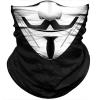 Obacle Skull Face Mask Sun UV Dust Wind Protection Tube Mask Seamless Bandana Skeleton Face Mask for Men Women Bike Riding Motorcycle Cycling Biker Outdoor Festival (Men Black White Face Smile) view 1