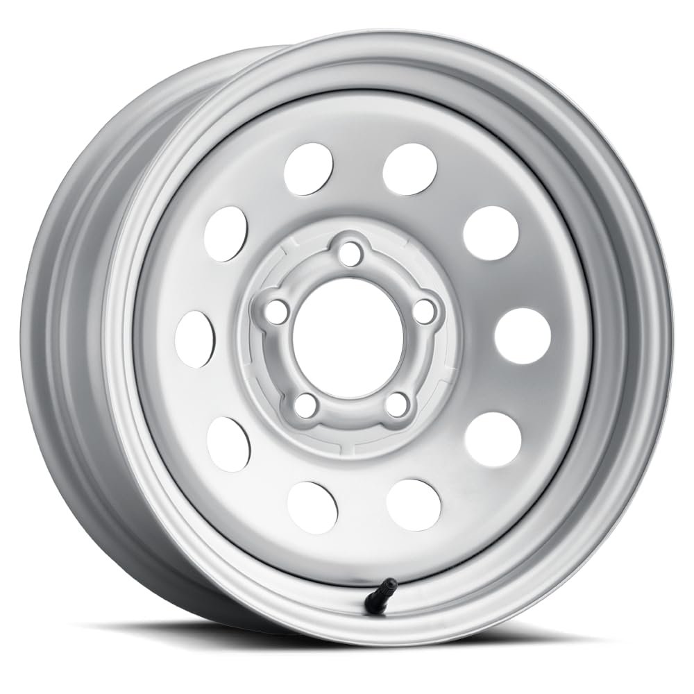 Allied Wheel 27S Silver Mod 15X6 5X4.5 Trailer Wheel, Durable Gloss Silver Finish Steel Wheel for Trailers, Protective E-Coating