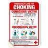 Emergency Care for Choking Conscious Victim Unconscious Victim Sign, 10x7 Inches, 4 Mil Vinyl Decal Stickers Weather Resistant, Made in USA view 1