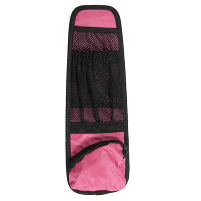 Ruilogod Car Auto Seat Chair Side Pocket Nylon Bag Hot Pink Black
