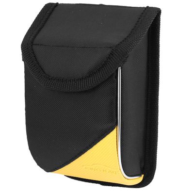 Ruilogod Black Yellow Faux Leather Nylon Car Air Vent Card Cell Phone Storage Bag