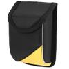 Ruilogod Black Yellow Faux Leather Nylon Car Air Vent Card Cell Phone Storage Bag view 1