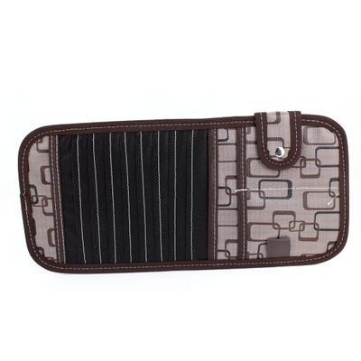 Ruilogod Car Auto Rectangle 9 Slots DVD Discs Holder Pocket Bag Organizer Black Gray