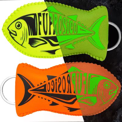 Fuprosico 2 Pack Boat Key Float, Glow in the Dark Floating Keychain for 5-6 Boat Keys,100% Waterproof Key Floats,Strong Buoyancy,Floating Key Ring,Green & Orange
