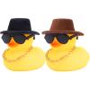 wonuu Rubber Duck Car Ornaments 2Pcs Yellow Duck Car Dashboard Decoration with Mini Hat view 1