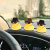 wonuu Rubber Duck Car Ornaments 2Pcs Yellow Duck Car Dashboard Decoration with Mini Hat view 3