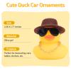 wonuu Rubber Duck Car Ornaments 2Pcs Yellow Duck Car Dashboard Decoration with Mini Hat view 4