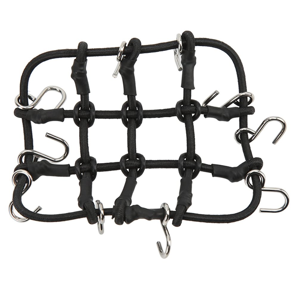 Dilwe RC Luggage Net, 65x84mm 2 Colors Rack Net Simulation Stainless Steel Rubber RC Truck Car Roof Luggage Rack for Jimny RC Car RC Accessories(Black)