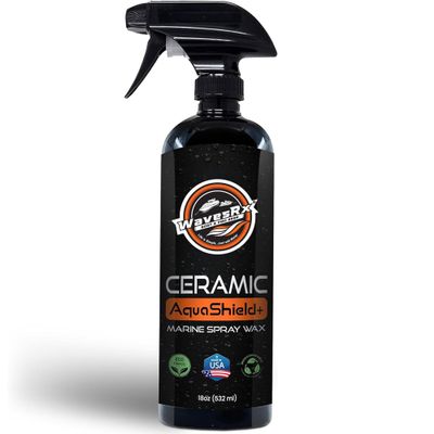 WavesRx High-Performance Ceramic Spray Coating for Boats & Jet Skis (AquaShield+) | Marine Grade SiO2 Sealant Protects from Salt, Contaminants & UV Damage | Fast Wax Silicon Dioxide Hydrophobic Polish