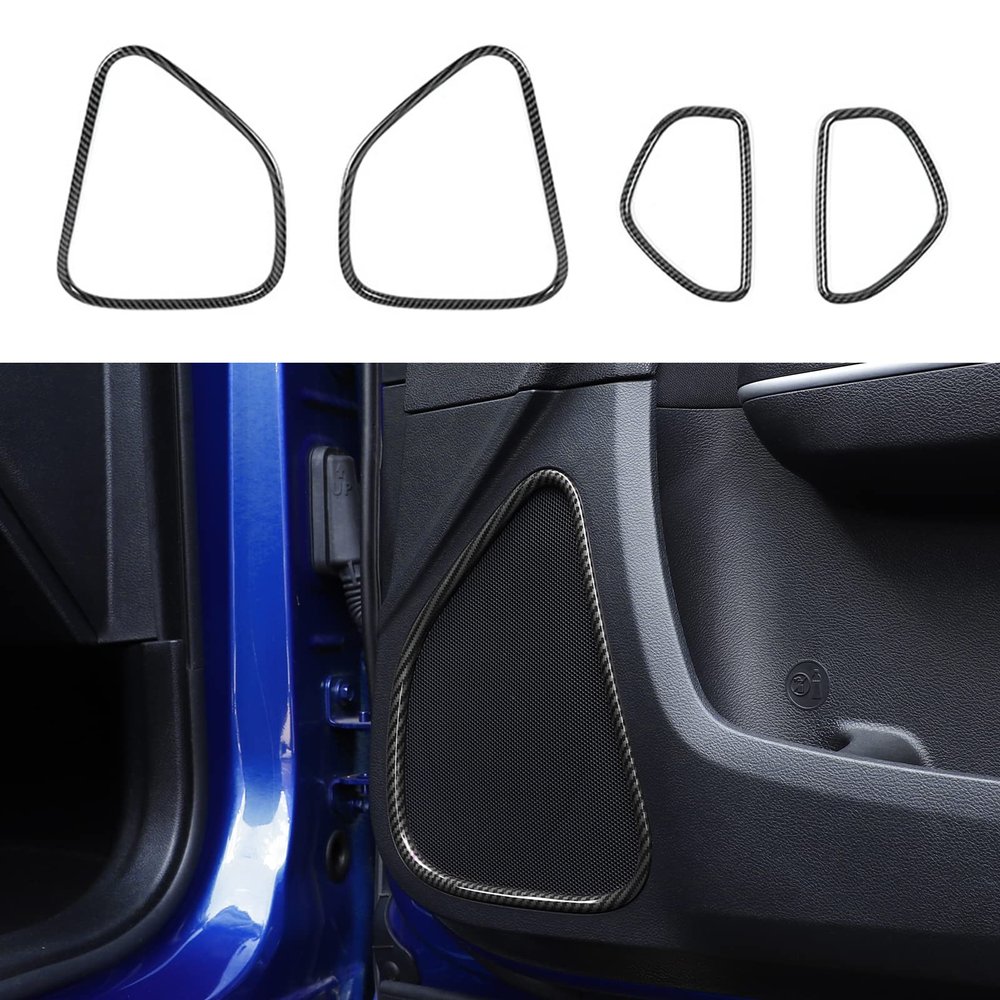 JWWY Speaker Audio Roof HornTrim for 2015-2022 Dodge Charger Red Accessories Carbon Fiber 4PCS