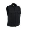 Leatherick Mens SOA Black Denim Motorcycle Vests Bikers Club Vest with Concealed Carry Pockets (as1, alpha, x_l, regular, regular, With Collar) view 1