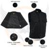 Leatherick Mens SOA Black Denim Motorcycle Vests Bikers Club Vest with Concealed Carry Pockets (as1, alpha, x_l, regular, regular, With Collar) view 4