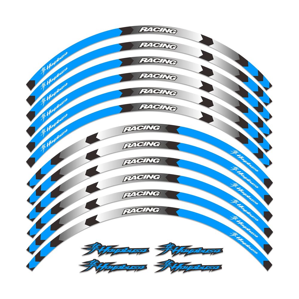 ANTMOTO Motorcycle Rim Stripes Decals Wheel Sticker Reflective Tape for Suzuki Hayabusa GSXR1300 1999-2012