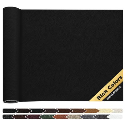 KING MOUNTAIN Leather Repair Patch,16 x 60 Inches self Adhesive Leather Repair Tape for Damaged Leather Furniture, Sofa Seating,Car Seats, Leather Goods(Black)