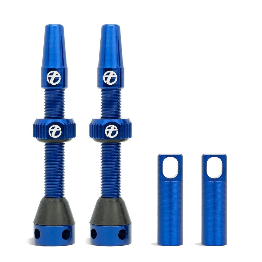 Thinvik Tubeless Presta Valve Stem 48mm, Light Weight Alloy Kit - 2 Tubeless Valve Stems with Aluminum Alloy Cap + Core Removal Tool (Aurora Blue)