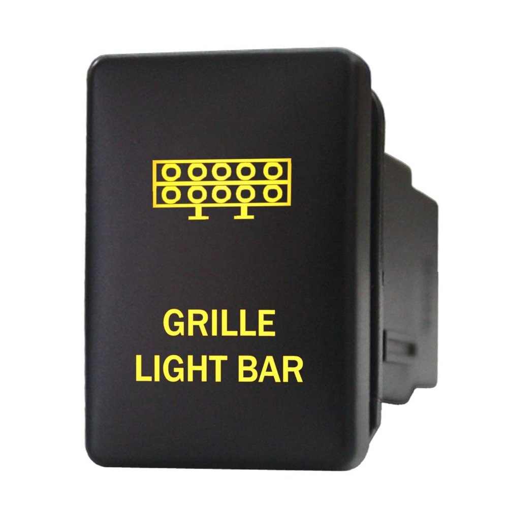 12V 3A ON-Off Push Button Switch 9C36O Grille Light BAR Dual LEDs Amber for Toyota RAV4 Tacoma Tundra Highlander 4Runner Sequoia etc