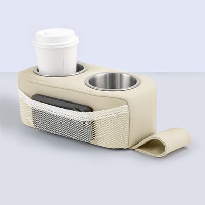 Marinexplore Pontoon Cup Holder,Boat Seat Cup Holder,Double Drink Holder,Portable Cup Beverage Mobile Phone Holders for Pontoon Boat Sofa,RV Couch,Car Back Seat (Beige)