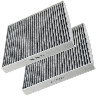 MotorbyMotor 2pc Cabin Air Filter for Cadillac Escalade, Chevrolet Suburban, Tahoe, Silverado 1500, GMC Yukon, Sierra - Carbon - 248mm x 233mm x 30mm - 2 Count - C38173, CF10134