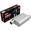 Rumble Exhaust Chambered Performance Muffler R32543: Offset/Offset, 2.5" / 2.5" Inlet/Outlet, 4.25 x 9.5 x 13 Oval, Stainless Steel, Classic American Muscle Sound view 1