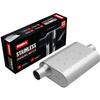 Rumble Exhaust Chambered Performance Muffler R33041: Offset/Center, 3" / 3" Inlet/Outlet, 4.25 x 9.5 x 13 Oval, Stainless Steel, Classic American Muscle Sound view 1