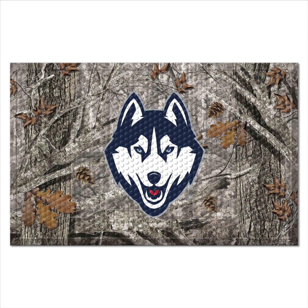 FANMATS 32865 University of Connecticut Rubber Scraper Door Mat