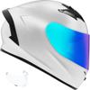 GDM Venom Motorcycle Helmet Full Face (Gloss White - Iridium & Clear Shields, Small) view 1