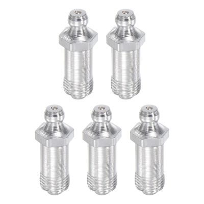 uxcell Steel Straight Grease Fitting G1/8 Thread 11mm Width Hydraulic Grease Fitting Accessories, 5Pcs