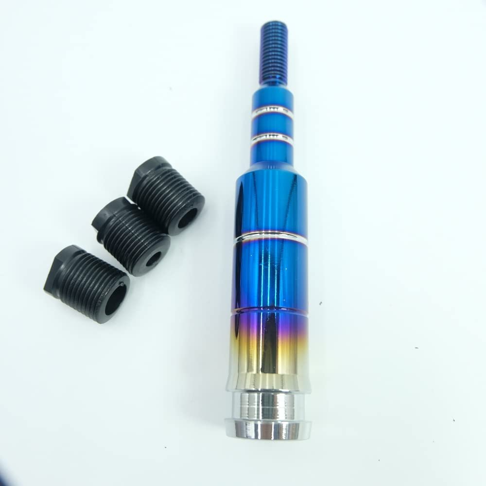 Aluminum Shift Knob Extender Extension Lever Gear Manual Shifter Rod M10x1.5 Straight Lever Extender for Honda (Bluing)