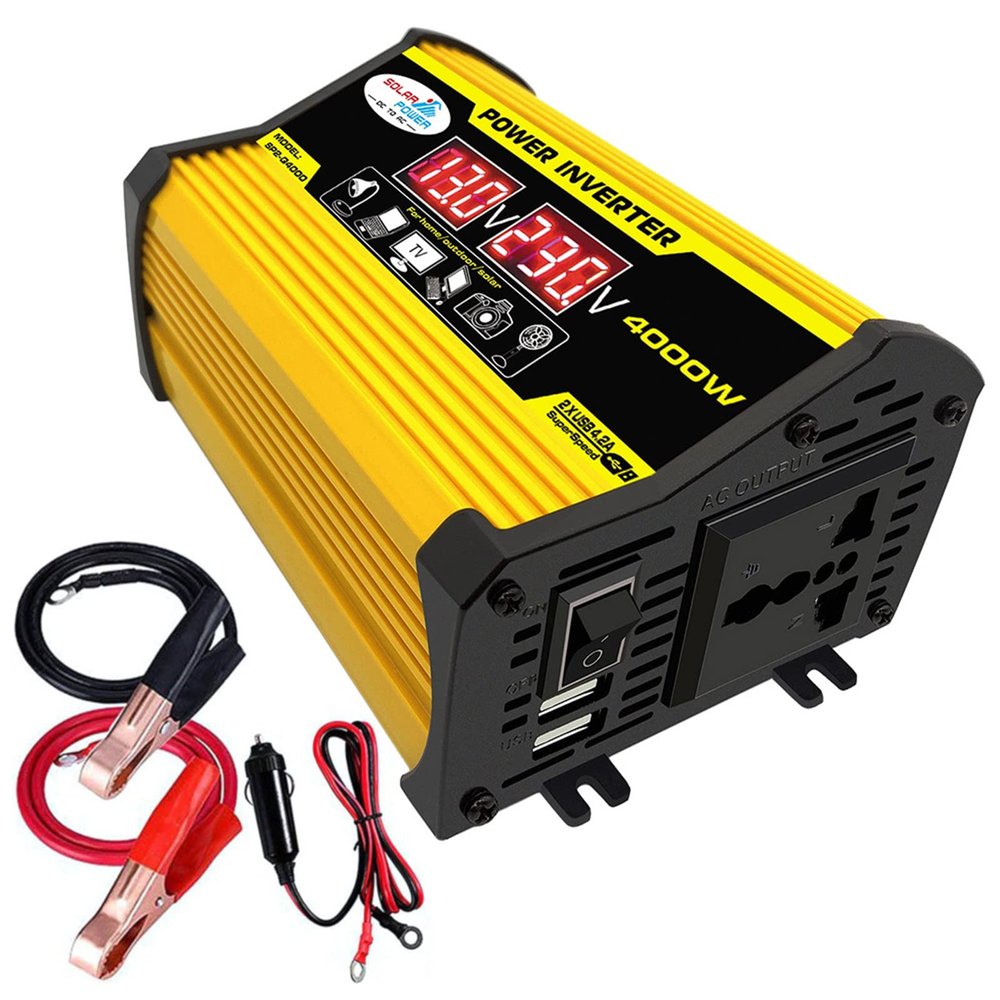 Niczu 300W Modified Sine Wave Power Inverter DC 12V to AC 110V 220V Car Voltage Converter with 2 USB Ports 1 AC Sockets and Double LED Display,300W-220V