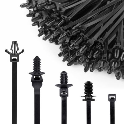 Xislet 160Pcs Nylon Universal Cable Tie Buckle Zip Tie Clips Automotive Rivet Push Mount Zip Ties Compatible with Cars Boat Trailer Polaris UTV Jeep Wrangler Self Locking Zip Tie with Push Pin