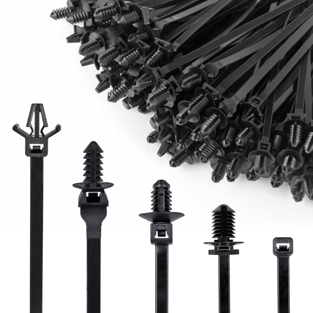 Xislet 160Pcs Nylon Universal Cable Tie Buckle Zip Tie Clips Automotive Rivet Push Mount Zip Ties Compatible with Cars Boat Trailer Polaris UTV Jeep Wrangler Self Locking Zip Tie with Push Pin