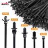 Xislet 160Pcs Nylon Universal Cable Tie Buckle Zip Tie Clips Automotive Rivet Push Mount Zip Ties Compatible with Cars Boat Trailer Polaris UTV Jeep Wrangler Self Locking Zip Tie with Push Pin view 2