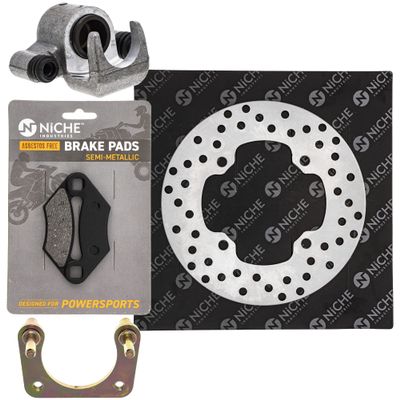 NICHE Rear Left Brake Rotor Caliper Pad Kit for Polaris 5248250 2202413