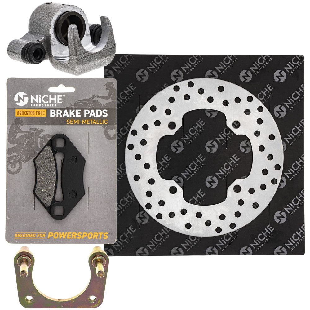 NICHE Rear Left Brake Rotor Caliper Pad Kit for Polaris 5248250 2202413