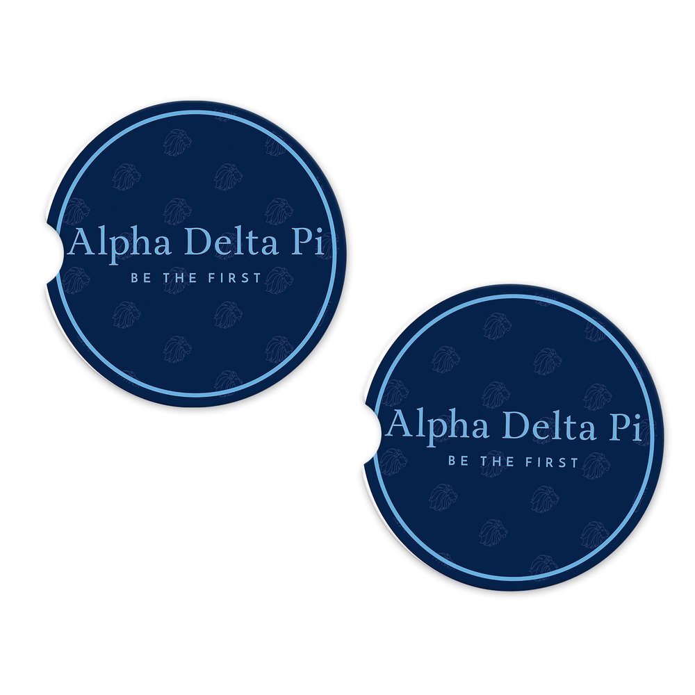 Alpha Delta Pi Sorority Removable Sandstone Car Cup Holder Coasters (Set of 2) (Alpha Delta Pi #5)